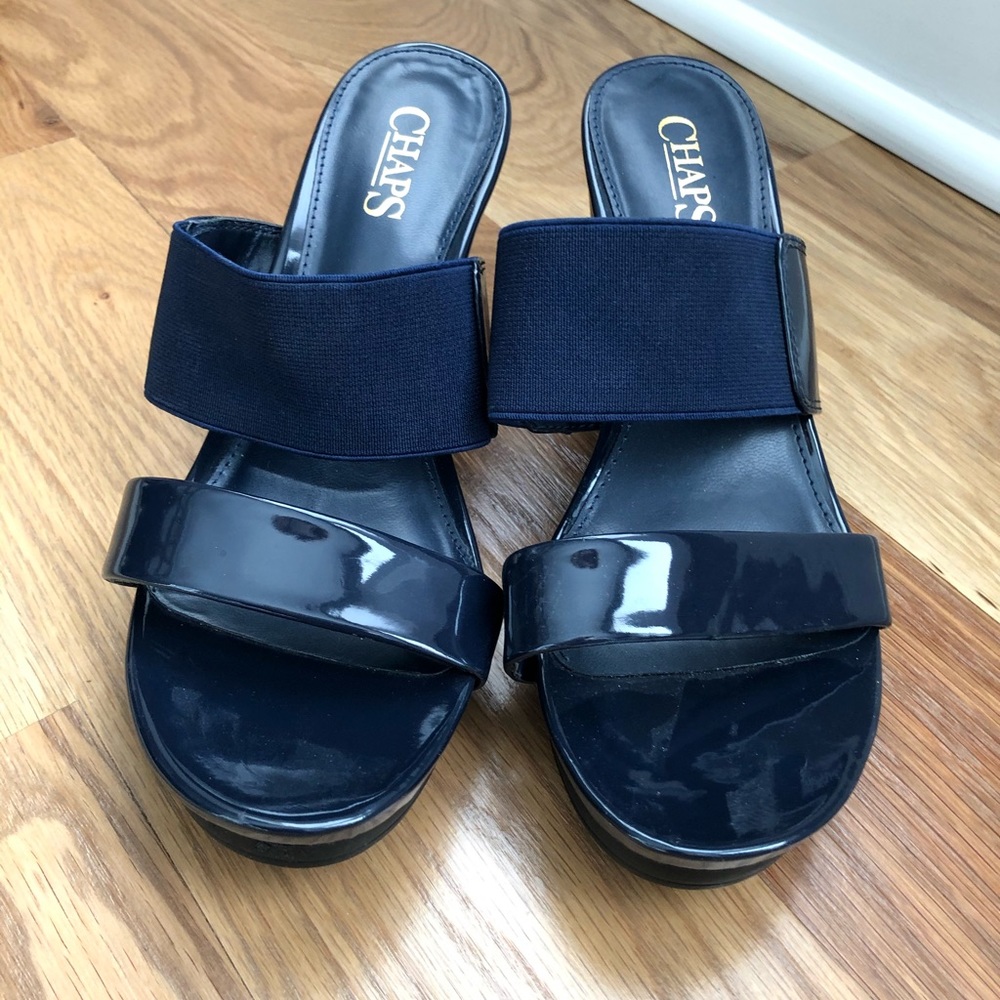 Chaps - Navy Blue Wedge Sandals